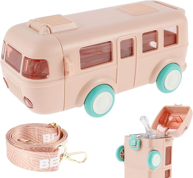 2-in-1 Toy Bus for Kids with Water Bottle