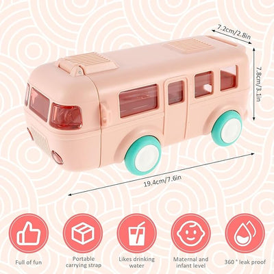 2-in-1 Toy Bus for Kids with Water Bottle