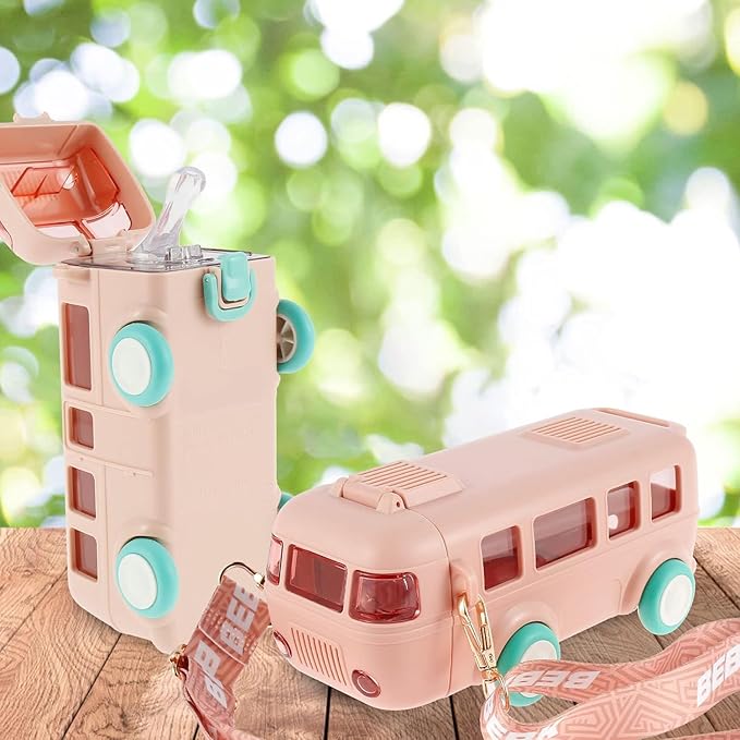2-in-1 Toy Bus for Kids with Water Bottle