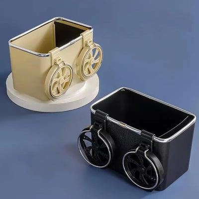 Storage Box with 2 Foldable Cup Holder Multifunctional